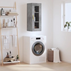 vidaXL Wandschrank Betongrau 34,5x34x90 cm