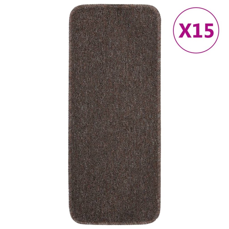 vidaXL Antirutsch Stufenmatten 15 Stk. 60x25 cm Braun Rechteckig vidaXL Antirutsch Stufenmatten 15 Stk. 60x25 cm Braun Rechteckig