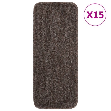 vidaXL Antirutsch Stufenmatten 15 Stk. 60x25 cm Braun Rechteckig