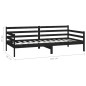 vidaXL Tagesbett Schwarz Kiefer Massivholz 90x200 cm vidaXL Tagesbett Schwarz Kiefer Massivholz 90x200 cm