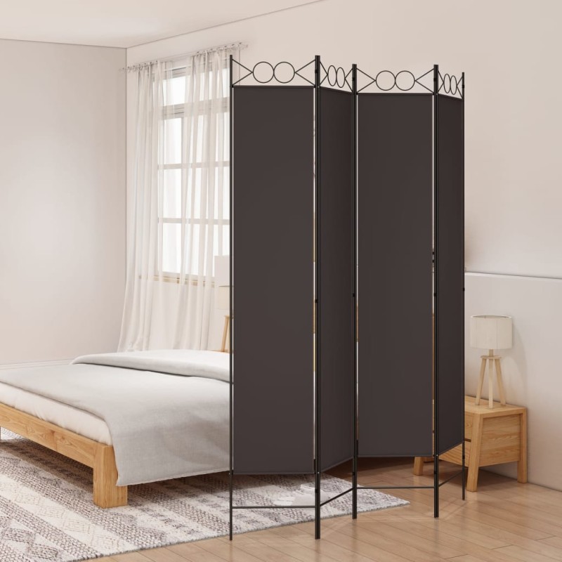 vidaXL 4-tlg. Paravent Braun 160x220 cm Stoff vidaXL 4-tlg. Paravent Braun 160x220 cm Stoff