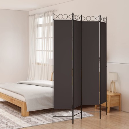  vidaXL 4-tlg. Paravent Braun 160x220 cm Stoff