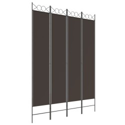  vidaXL 4-tlg. Paravent Braun 160x220 cm Stoff