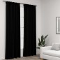 vidaXL Verdunkelungsvorhänge Haken Leinenoptik 2Stk. Schwarz 140x245cm vidaXL Verdunkelungsvorhänge Haken Leinenoptik 2Stk. Schwarz 140x245cm