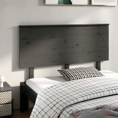 vidaXL Kopfteil Grau 144x6x82,5 Massivholz Kiefer
