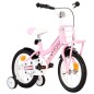 vidaXL Kinderfahrrad mit Frontgepäckträger 14 Zoll Weiß und Rosa vidaXL Kinderfahrrad mit Frontgepäckträger 14 Zoll Weiß und Rosa