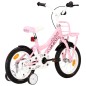 vidaXL Kinderfahrrad mit Frontgepäckträger 14 Zoll Weiß und Rosa vidaXL Kinderfahrrad mit Frontgepäckträger 14 Zoll Weiß und Rosa