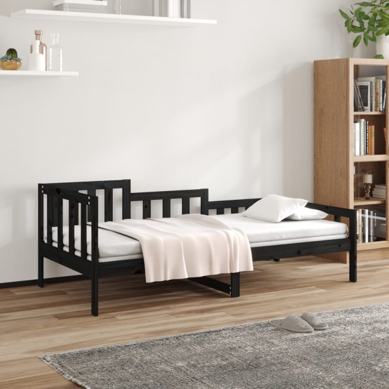 vidaXL Tagesbett Schwarz 80x200 cm Massivholz Kiefer vidaXL Tagesbett Schwarz 80x200 cm Massivholz Kiefer