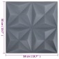 vidaXL 3D-Wandpaneele 24 Stk. 50x50 cm Origami Grau 6 m² vidaXL 3D-Wandpaneele 24 Stk. 50x50 cm Origami Grau 6 m²