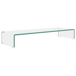 vidaXL TV-Tisch/Bildschirmerhöhung Glas Transparent 90x30x13 cm
