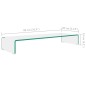 vidaXL TV-Tisch/Bildschirmerhöhung Glas Transparent 90x30x13 cm vidaXL TV-Tisch/Bildschirmerhöhung Glas Transparent 90x30x13 cm