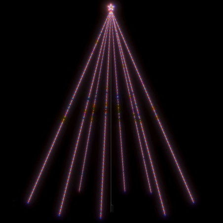 vidaXL Weihnachtsbaum-Lichterkette Indoor Outdoor 1300 LEDs Bunt 8 m