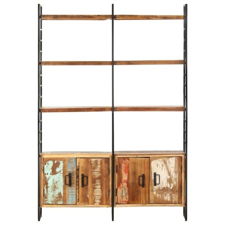 vidaXL Bücherregal 4 Ebenen 124x30x180 cm Altholz Massiv