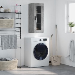 vidaXL Wandschrank Betongrau 34,5x34x90 cm