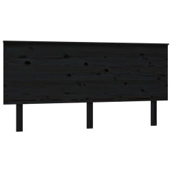 vidaXL Kopfteil Schwarz 164x6x82,5 cm Massivholz Kiefer