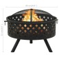 vidaXL Feuerstelle mit Schürhaken 68 cm XXL Stahl vidaXL Feuerstelle mit Schürhaken 68 cm XXL Stahl