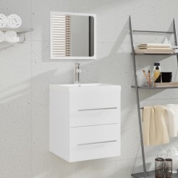vidaXL Badschrank mit Spiegel Weiß 41x38,5x48 cm 