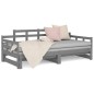 vidaXL Tagesbett Ausziehbar Grau Massivholz Kiefer 2x(80x200) cm vidaXL Tagesbett Ausziehbar Grau Massivholz Kiefer 2x(80x200) cm