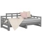 vidaXL Tagesbett Ausziehbar Grau Massivholz Kiefer 2x(80x200) cm vidaXL Tagesbett Ausziehbar Grau Massivholz Kiefer 2x(80x200) cm