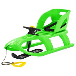 vidaXL Schlitten mit Sitz und Lenkrad Grün 102,5x40x23 cm Polypropylen