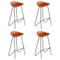 Barhocker 4 Stk. Braun Echtleder Barhocker 4 Stk. Braun Echtleder