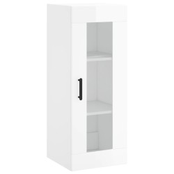 vidaXL Wandschrank Hochglanz-Weiß 34,5x34x90 cm