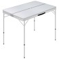 vidaXL Klappbarer Campingtisch mit 2 Sitzbänken Aluminium Weiß vidaXL Klappbarer Campingtisch mit 2 Sitzbänken Aluminium Weiß