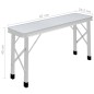vidaXL Klappbarer Campingtisch mit 2 Sitzbänken Aluminium Weiß vidaXL Klappbarer Campingtisch mit 2 Sitzbänken Aluminium Weiß