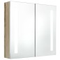 vidaXL LED-Bad-Spiegelschrank Weiß und Eichen-Optik 62x14x60 cm vidaXL LED-Bad-Spiegelschrank Weiß und Eichen-Optik 62x14x60 cm