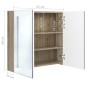 vidaXL LED-Bad-Spiegelschrank Weiß und Eichen-Optik 62x14x60 cm vidaXL LED-Bad-Spiegelschrank Weiß und Eichen-Optik 62x14x60 cm