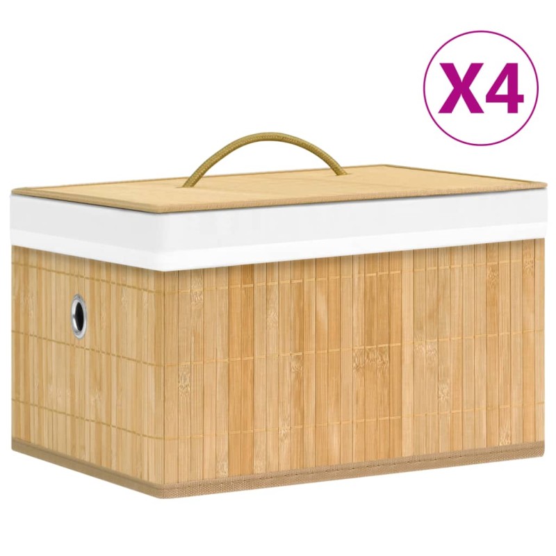 vidaXL Bambus-Aufbewahrungsboxen 4 Stk. vidaXL Bambus-Aufbewahrungsboxen 4 Stk.