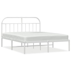 vidaXL Bettgestell mit Kopfteil Metall Weiß 180x200 cm