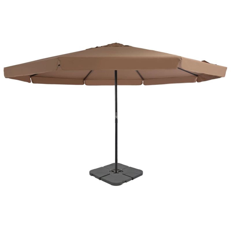 Sonnenschirm mit Schirmständer Taupe Sonnenschirm mit Schirmständer Taupe