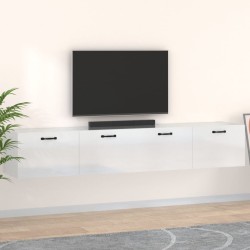 vidaXL Wandschränke 2 Stk. Hochglanz-Weiß 100x36,5x35 cm Holzwerkstoff