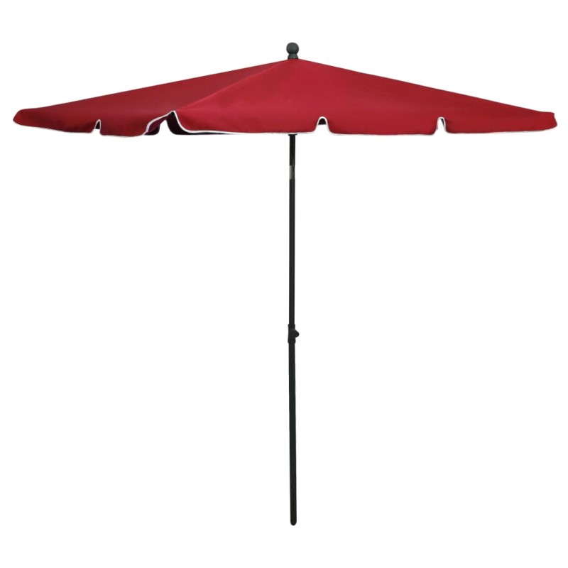 vidaXL Sonnenschirm mit Mast 210x140 cm Bordeauxrot vidaXL Sonnenschirm mit Mast 210x140 cm Bordeauxrot