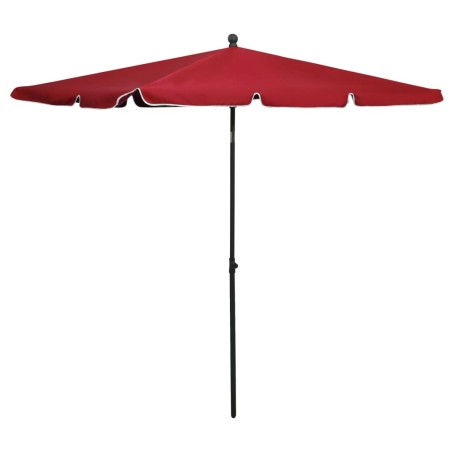 vidaXL Sonnenschirm mit Mast 210x140 cm Bordeauxrot