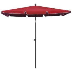 vidaXL Sonnenschirm mit Mast 210x140 cm Bordeauxrot