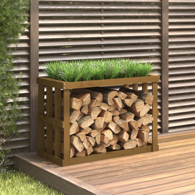 vidaXL Outdoor-Kaminholzregal Honigbraun 108x52x74 cm Massivholz vidaXL Outdoor-Kaminholzregal Honigbraun 108x52x74 cm Massivholz