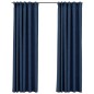 vidaXL Verdunkelungsvorhänge Haken Leinenoptik 2 Stk. Blau 140x245cm vidaXL Verdunkelungsvorhänge Haken Leinenoptik 2 Stk. Blau 140x245cm