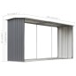 vidaXL Brennholzlager aus verzinktem Stahl 330 x 92 x 153 cm Grau vidaXL Brennholzlager aus verzinktem Stahl 330 x 92 x 153 cm Grau