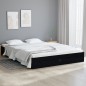 vidaXL Massivholzbett Schwarz 140x190 cm