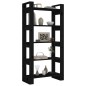 vidaXL Bücherregal/Raumteiler Schwarz 80x35x160 cm Massivholz vidaXL Bücherregal/Raumteiler Schwarz 80x35x160 cm Massivholz