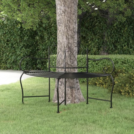 vidaXL Baumbank 150 cm Schwarz Stahl