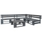 4-tlg. Garten-Sofagarnitur aus Paletten Holz Grau 4-tlg. Garten-Sofagarnitur aus Paletten Holz Grau