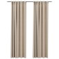 vidaXL Verdunkelungsvorhänge Haken Leinenoptik 2 Stk. Beige 140x245 cm vidaXL Verdunkelungsvorhänge Haken Leinenoptik 2 Stk. Beige 140x245 cm