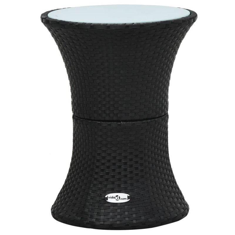 vidaXL Garten-Beistelltisch Trommelform Schwarz Poly Rattan vidaXL Garten-Beistelltisch Trommelform Schwarz Poly Rattan