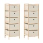 Aufbewahrungsregale mit 5 Stoffkörben 2 Stk. Beige Zedernholz Aufbewahrungsregale mit 5 Stoffkörben 2 Stk. Beige Zedernholz