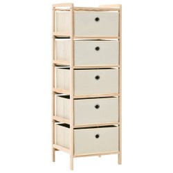 Aufbewahrungsregale mit 5 Stoffkörben 2 Stk. Beige Zedernholz