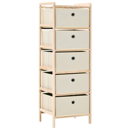 Aufbewahrungsregale mit 5 Stoffkörben 2 Stk. Beige Zedernholz