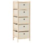 Aufbewahrungsregale mit 5 Stoffkörben 2 Stk. Beige Zedernholz Aufbewahrungsregale mit 5 Stoffkörben 2 Stk. Beige Zedernholz